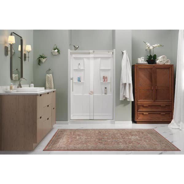 38'' Direct-to-Stud Corner Shower Wall Set in High Gloss White  B67916-3838-WH