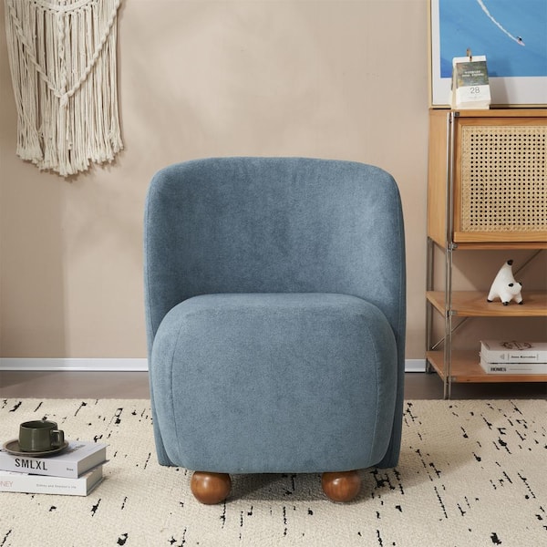 GDFStudio Samuel Modern Low Back Armless Accent Chair Blue