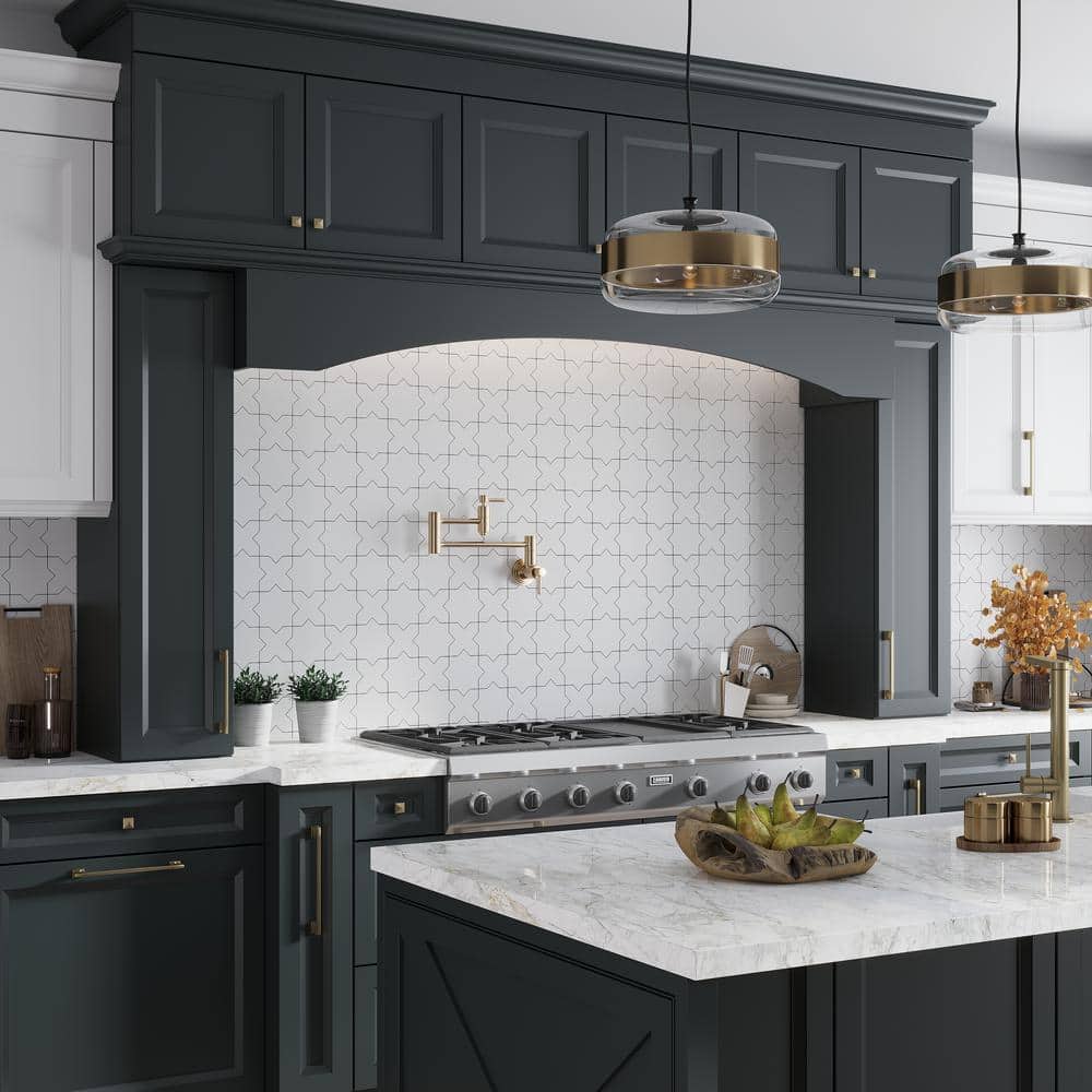 Siena White Star-Shaped Matte Ceramic Accent Tile
