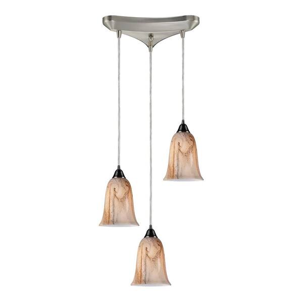 Titan Lighting Granite 3-Light Satin Nickel Ceiling Mount Pendant TN ...