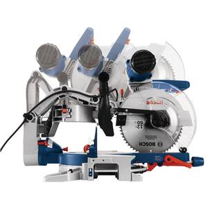 15 Amp 12 in. Corded Dual-Bevel Sliding Glide Miter Saw with 60 Tooth Saw Blade