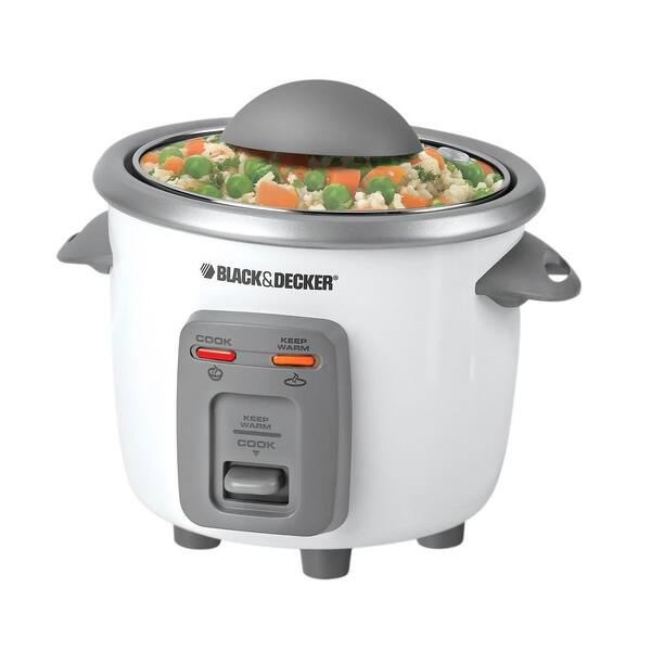 BLACK+DECKER 3-Cup Rice Cooker in White