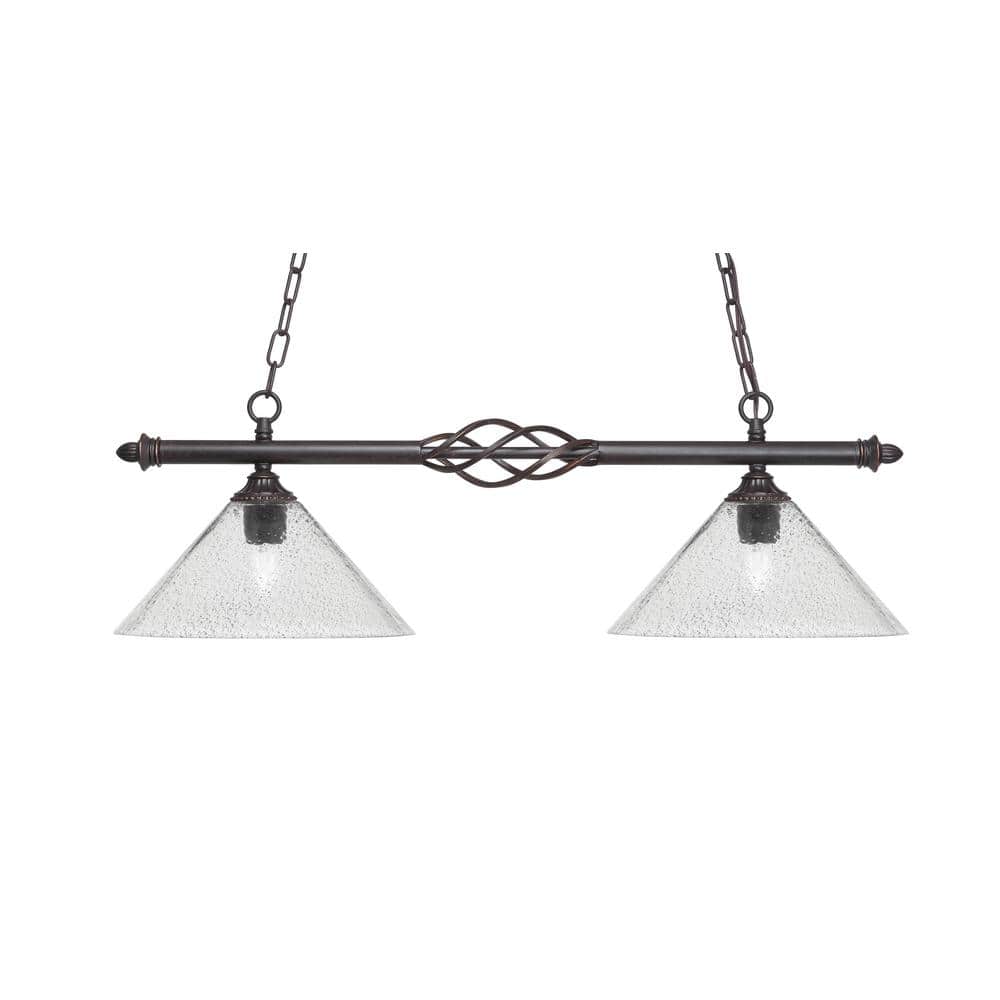 Bridgewater 2 Light Dark Granite Linear Chandelier, Any room with 12 in. Sm