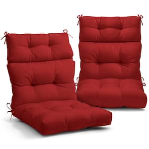 46 in. L x 22 in. W x 4 in. H Outdoor/Indoor High Back Patio Chair Cushion, Set of 2, Red