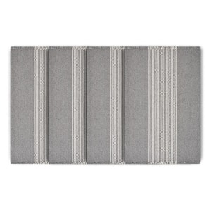 Bold 19 in. x 13 in. Gray Striped Cotton Placemats (Set of 4)