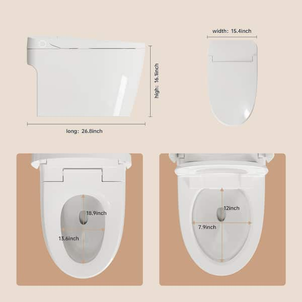 SUPERFLO Smart Tankless Toilet with Auto Flush, One-Piece Smart