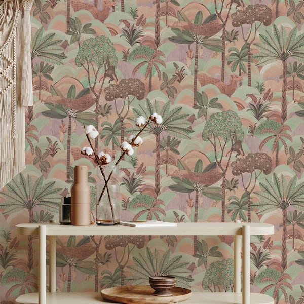 Sedona Sunset Desert Palm Vinyl Peel and Stick Wallpaper Roll (Covers 28 sq. ft.)