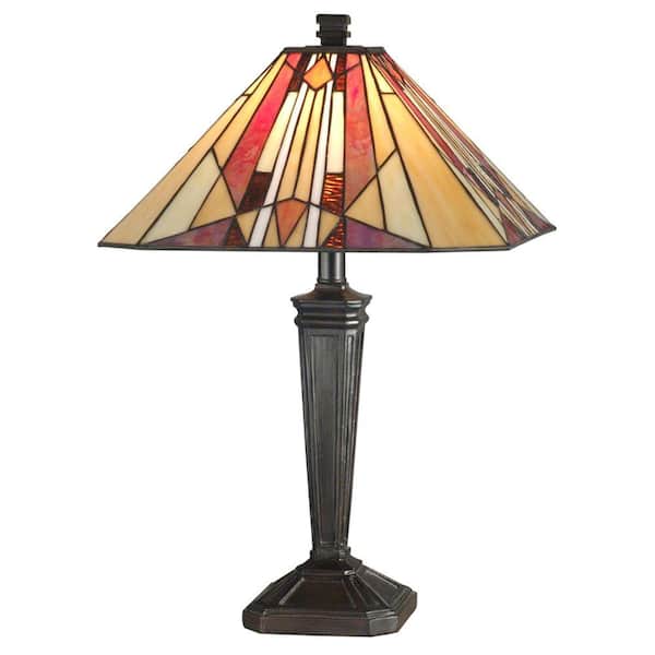 Dale Tiffany Frediano 22 in. Mica Bronze Art Glass Table Lamp
