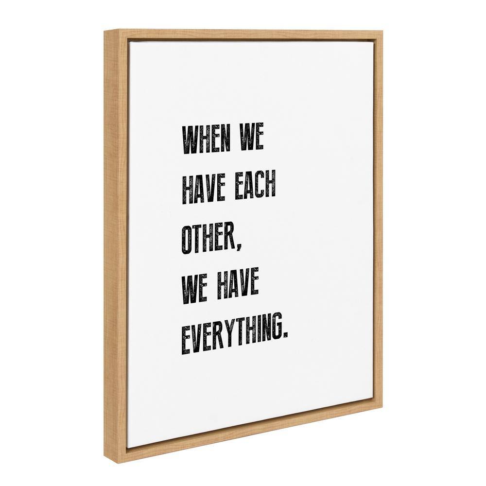 Natural Framed Canvas Motivational Quote Wall Art, 18x24