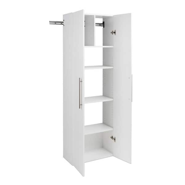 HangUps Manufactured Wood 4-Shelf Wall Mounted Garage Cabinet in White (24 in. W x 72 in. H x 12 in. D)
