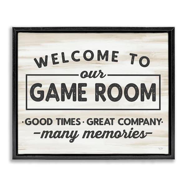 Stupell Industries Welcome To Game Room by Lux Plus Me Designs 1-Piece Black Floater Frame Abstract Graphic Art Print 21 in. x 17 in.