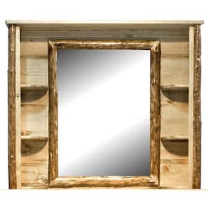 Glacier Country Collection 57 in. W x 45 in. H Solid Wood Brown Puritan Pine Deluxe Dresser Mirror