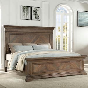 New Classic Furniture Mar Vista Walnut Wood Frame King Panel Bed