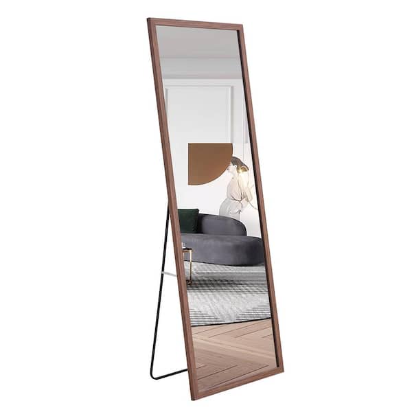 FUNKOL 22 in. W x 65 in. H Rectangular Solid Wood Framed Wall Mounted Bathroom Vanity Mirror Full Length with Bracket