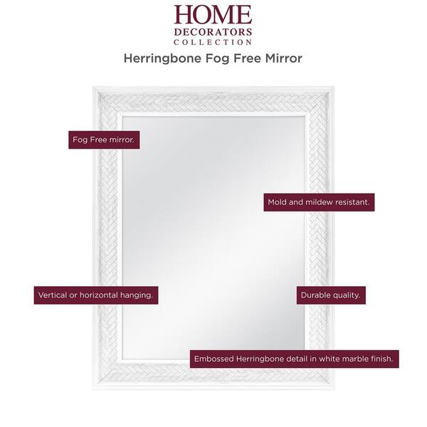 Anti Fog Bathroom Vanity Mirror, Home Decorators Collection Herringbone Mirror
