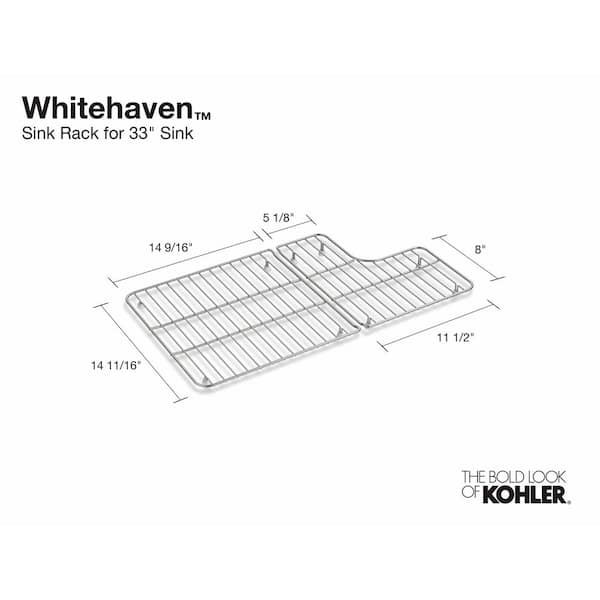 KOHLER Whitehaven 15.06-in x 14.94-in Stainless Steel Sink Grid