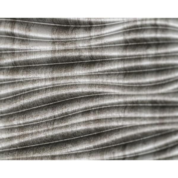 INNOVERA DECOR BY PALRAM 18.5'' x 24.3'' Wilderness Decorative 3D PVC Backsplash Panels in Crosshatch Silver 9-Pieces