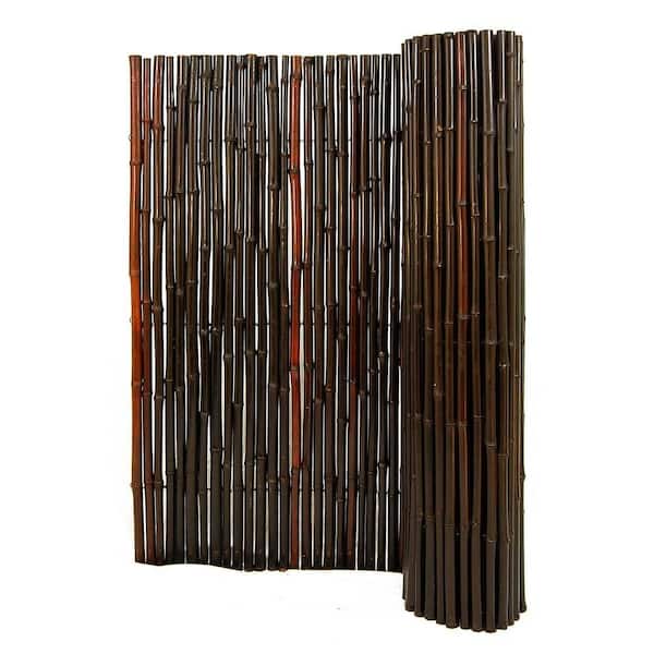Backyard X-Scapes 1 in. D x 3 ft. H x 8 ft. L Stained Mahogany Rolled Bamboo Fence