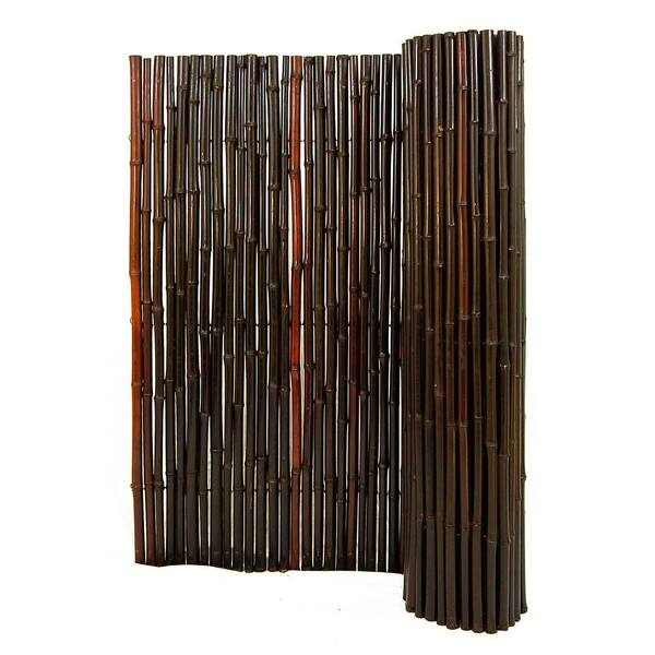 Backyard X-Scapes 1 in. D x 4 ft. H x 8 ft. L Stained Mahogany Rolled Bamboo Fence
