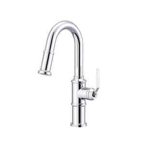 Kinzie Single Handlebar Faucet Pull-Down Deck Mount with 1.75 GPM in Chrome
