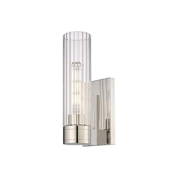 Innovations Empire 3.13 in. 1-Light Polished Nickel Wall Sconce with Glass Shade