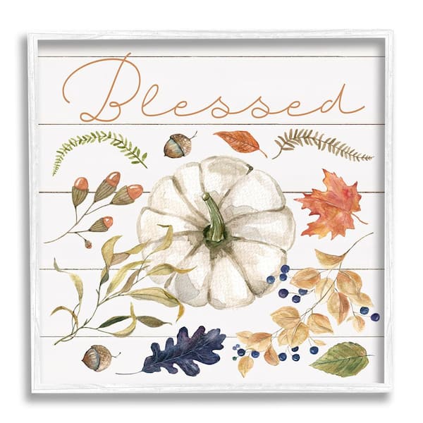Stupell Industries Blessed Fall Botanicals by Livi Finn 1-Piece Framed Graphic Print Nature Poster Art Print 24 in. x 24 in.