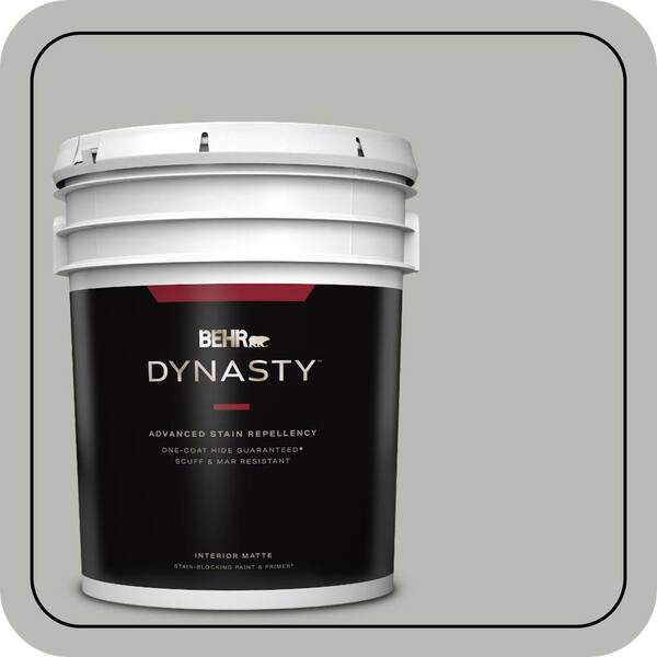 BEHR DYNASTY 5 gal. #N380-3 Weathered Moss One-Coat Hide Matte Interior Stain-Blocking Paint & Primer