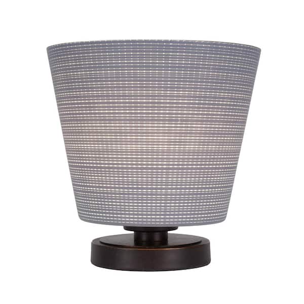 Unbranded Quincy 10 in. Dark Granite Accent Lamp with 10 in. Gray Matrix Glass Shade, No Bulb Included
