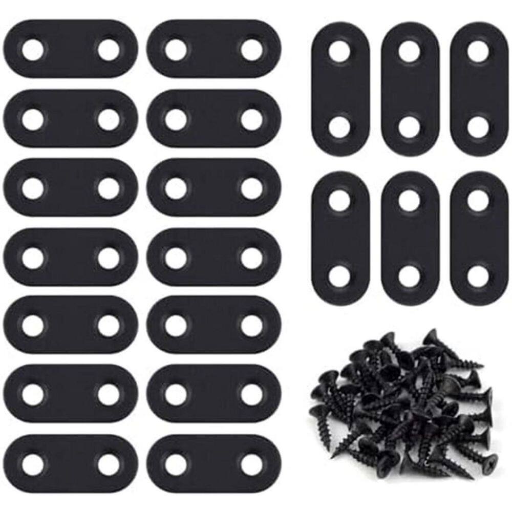 20 Pack Stainless Steel Flat Straight Brace Brackets Repair Mending Plates for Wood Furniture with Screws Black price history on PriceWatchPro