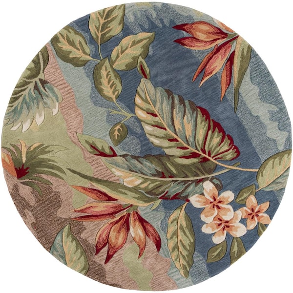 MILLERTON HOME Meri Blue/Sage 6 ft. Round Area Rug