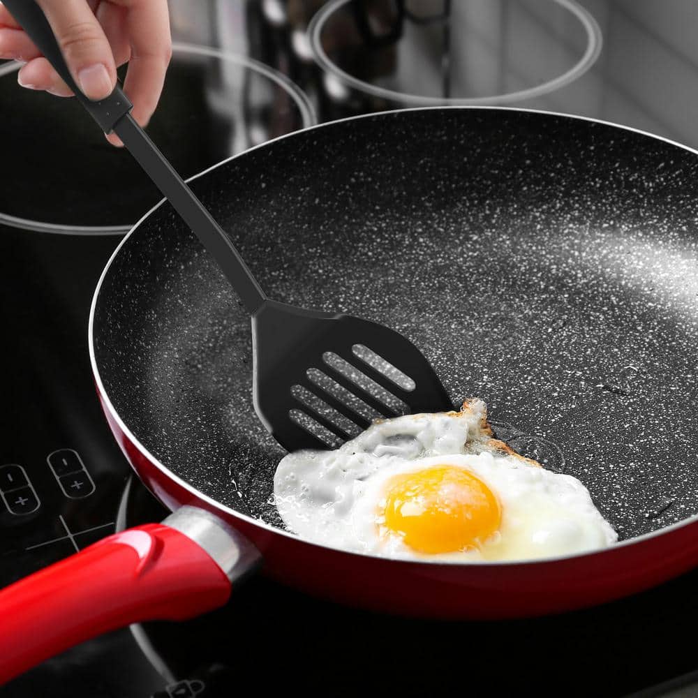 Black 6-Piece Plastic Kitchen Utensil Set with Ring