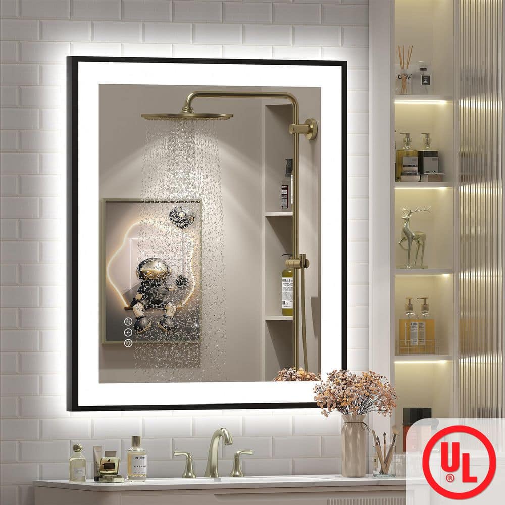Sharp Mirror Apmir 28 in.W x 32 in.H Rectangular Framed UL Certified Front and Back ...