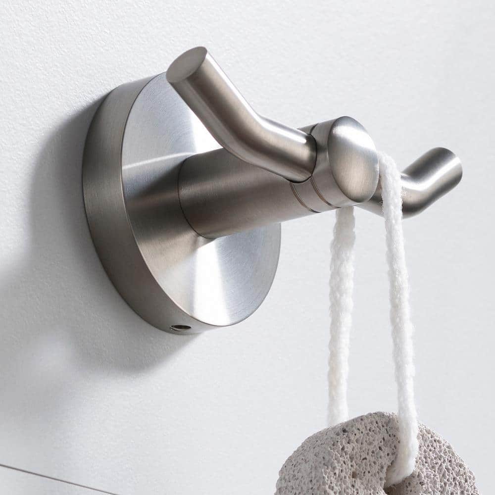Elie Brushed Nickel Double Wall Mounted Robe Hook