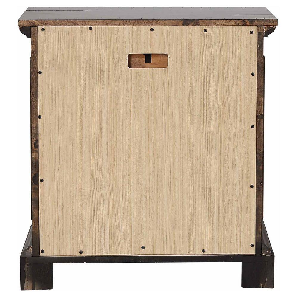 Vintage Bourbon Solid Wood 3-Drawer Nightstand