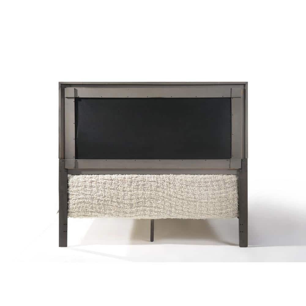 King Gray Upholstered Wood Frame Bed with Tufted Headboard