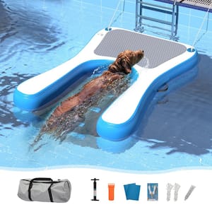 60 in. L Inflatable Dog Water Ramp Floating Ramp Ladder for Pool, Dock and Boat