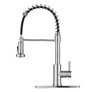 Spring Single Handle Pull Down Sprayer Kitchen Faucet with Advanced Spray, Pull Out Spray Wand in Vibrant Stainless
