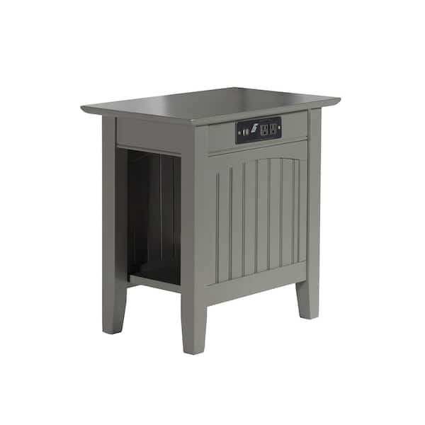 Nantucket Grey Chair Side Table with Charger