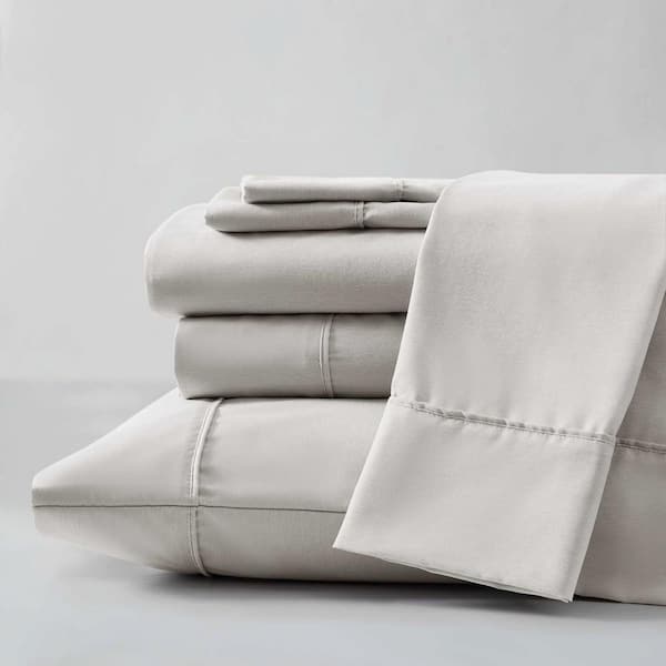 KENNETH COLE NEW YORK KCNY Solid Cationic Brushed Grey 3-Piece Microfiber Twin Sheet Set
