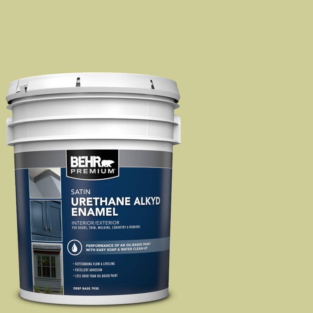 5 gal. #400D-4 Corn Husk Green Urethane Alkyd Satin Enamel Interior/Exterior Paint product image for price tracking