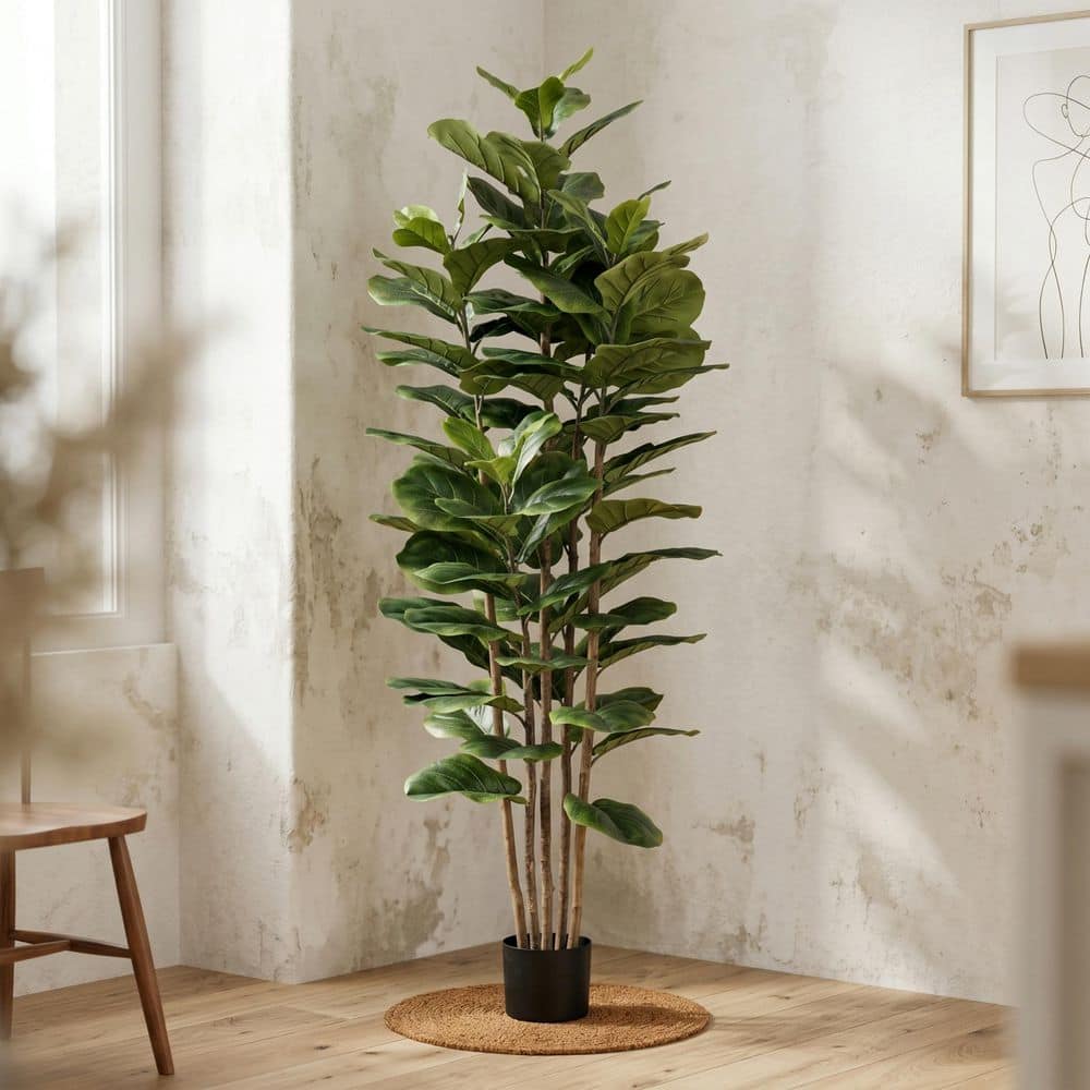 Pure Garden 72 in. Artificial Fiddle Leaf Fig Tree HW1500153 - The