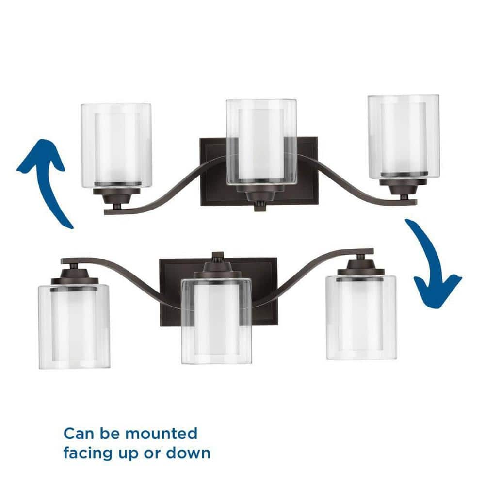 Graphite 3-Light Wall Bracket with Etched Glass Shades