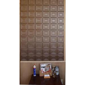 Dimensions Faux 2 ft. x 4 ft. Tin Style Ceiling and Wall Tiles in Bronze