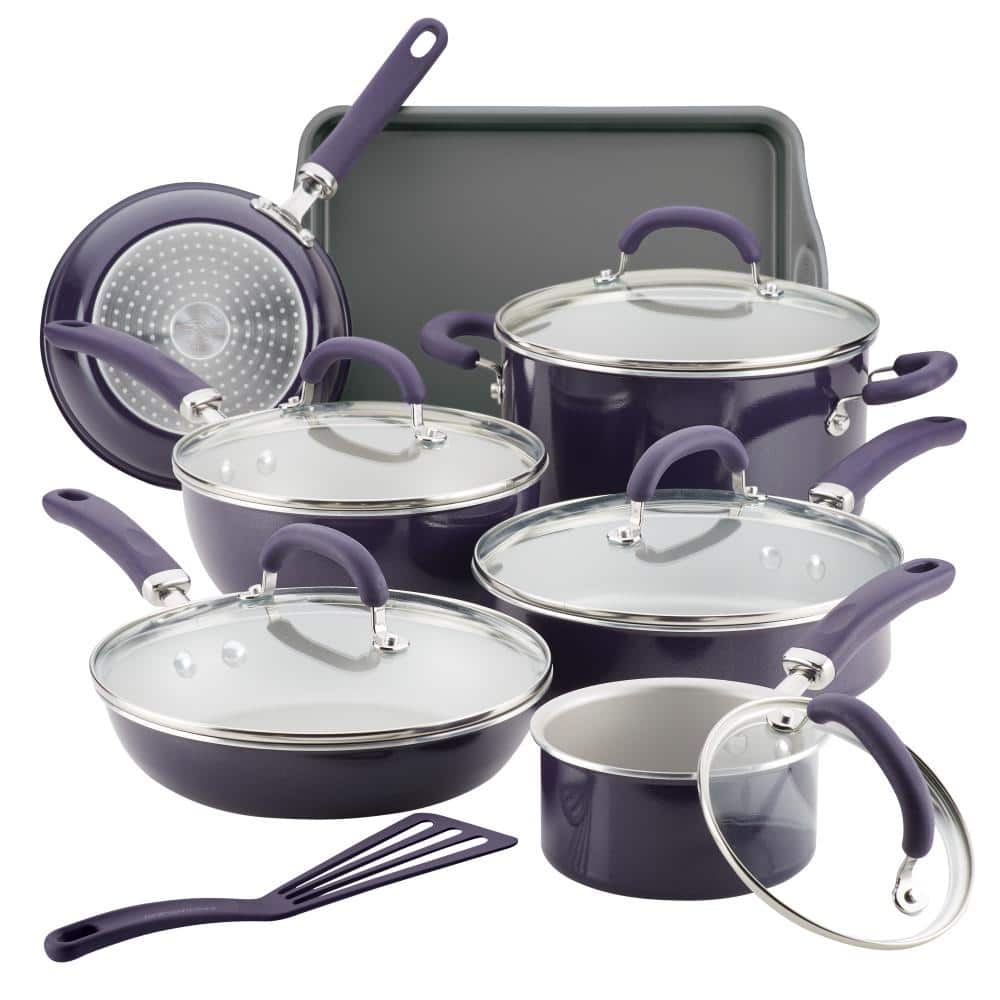Best Buy: Rachael Ray 10-Piece Cookware Set Purple 12800