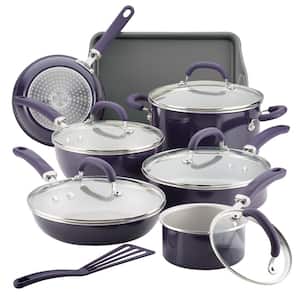 Aoibox 16-Piece Ceramic Kitchen Cookware Pots and Frying Sauce Saute Pans  Set, Periwinkle SNPH002IN438 - The Home Depot