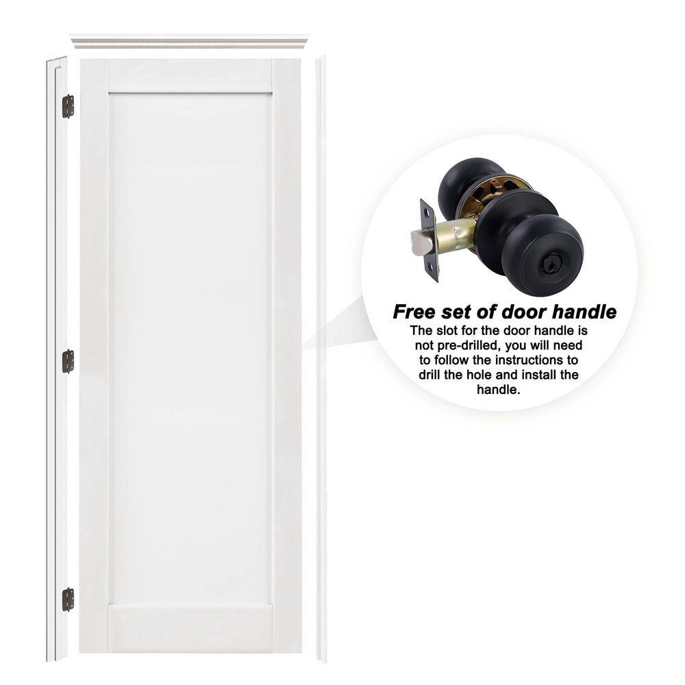32 in. x 80 in. 1-Panel Left-Handed White Solid Core Wood Single Prehung Interior Door+ Quick Assemble Jamb & Door Knob price history on PriceWatchPro