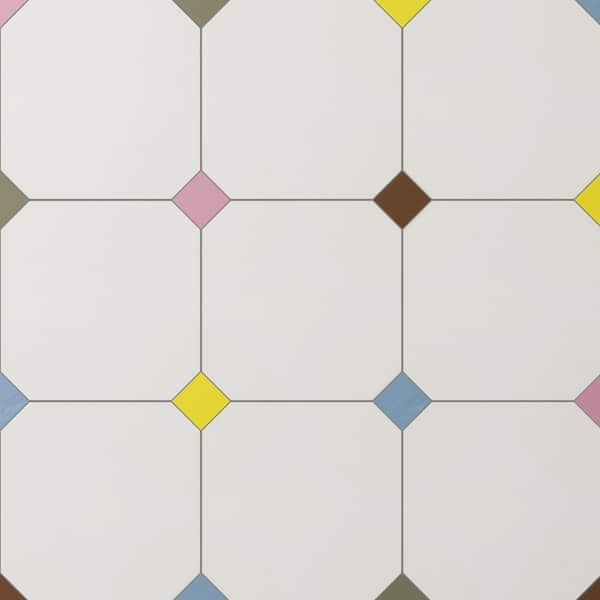 Merola Tile Vaudeville Octagon Nacar with Taco Multi 8 in. x 8 in. Porcelain Floor and Wall Tile (11.25 sq. ft. /Case)