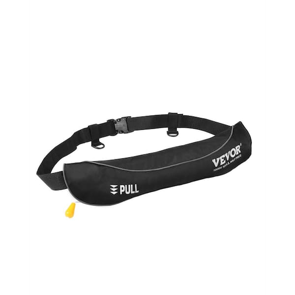 Manual Inflatable Belt Pack 105N Buoyancy Over 80 lbs. Up to 59 in. Waist, Black (CO2 Cylinder Not Included)