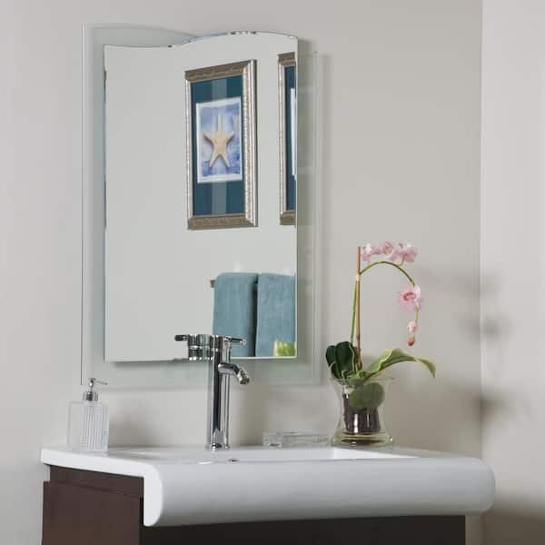 Decor Wonderland 24 In W X 32 H, Frameless Rectangular Beveled Edge Bathroom Vanity Mirror