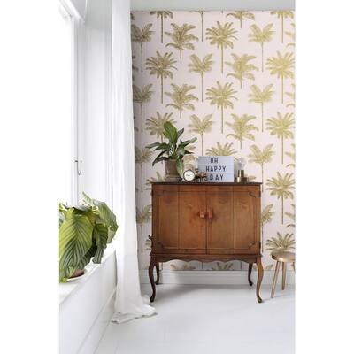 Taj Blush Palm Trees Wallpaper Sample